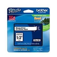 CINTA LAMINADA BROTHER NEGRO SOBRE BLANCO DE 12 MM TZE231 CINTA LAMINADA BROTHER NEGRO SOBRE BLANCO DE 12 MM TZE231